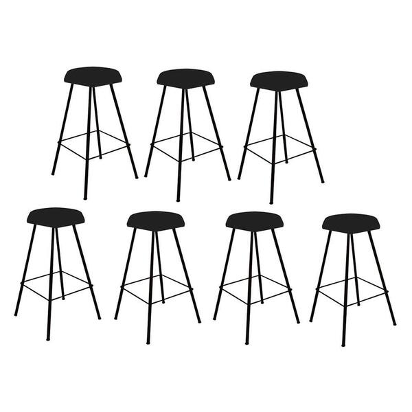 Kit 07 Banqueta Alta Lari Eiffel Preto Preto