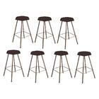 Kit 07 Banqueta Alta Lari Eiffel Suede Marrom