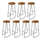 Kit 07 Banqueta Alta Lena Industrial Cozinha Bar Balcão Bistr