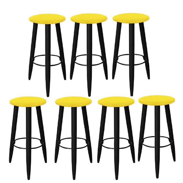 Kit 07 Banqueta Alta Leon Cozinha Bar Balcão Bistrô Churrasqu