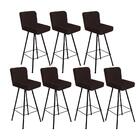 Kit 07 Banqueta Alta Lexi Preto Corino Marrom