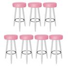 Kit 07 Banqueta Alta Lia Branco Suede Rose Gold