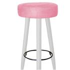 Kit 07 Banqueta Alta Lia Branco Suede Rose Gold