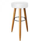 Kit 07 Banqueta Alta Lia Castanho Corino Branco