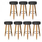 Kit 07 Banqueta Alta Lia Castanho Corino Preto