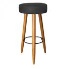 Kit 07 Banqueta Alta Lia Castanho Corino Preto