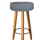 Kit 07 Banqueta Alta Lia Castanho Xadrez