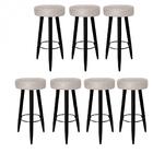 Kit 07 Banqueta Alta Lia Preto Bege