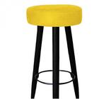 Kit 07 Banqueta Alta Lia Preto Suede Amarelo