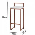 Kit 07 Banqueta Alta Lina Bronze Corino Branco