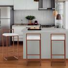 Kit 07 Banqueta Alta Lina Bronze Suede Branco