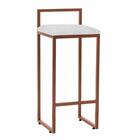 Kit 07 Banqueta Alta Lina Bronze Suede Branco
