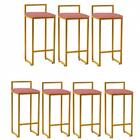 Kit 07 Banqueta Alta Lina Dourado Rose Gold