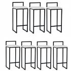 Kit 07 Banqueta Alta Lina Preto Branco