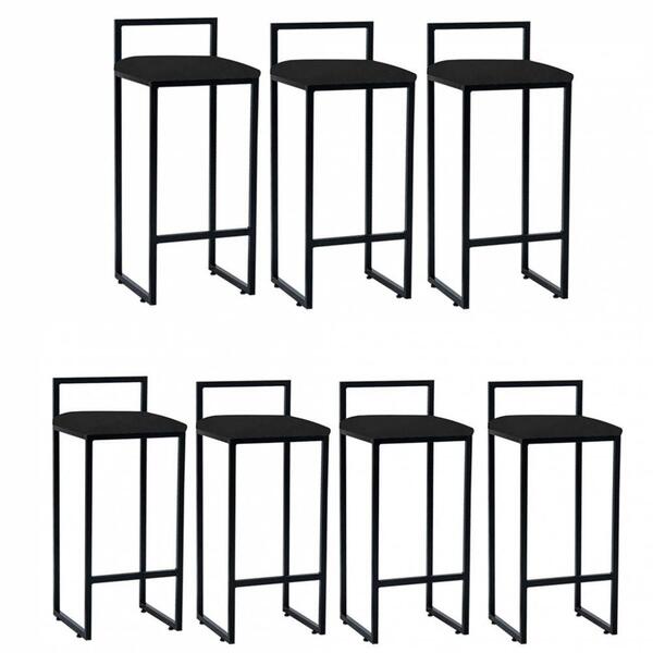 Kit 07 Banqueta Alta Lina Preto Corino Preto