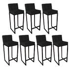 Kit 07 Banqueta Alta Linne Preto Corino Preto
