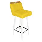 Kit 07 Banqueta Alta Lith Branco Amarelo