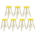 Kit 07 Banqueta Alta Loni Eiffel Dourado Amarelo