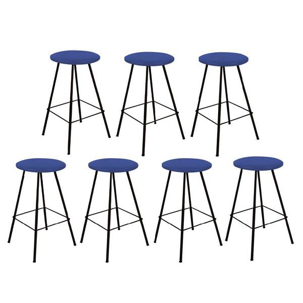 Kit 07 Banqueta Alta Loni Eiffel Preto Azul Marinho