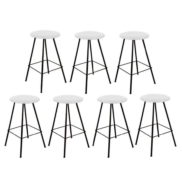 Kit 07 Banqueta Alta Loni Eiffel Preto Branco