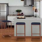 Kit 07 Banqueta Alta Lua Azul Marinho