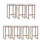 Kit 07 Banqueta Alta Lua Branco