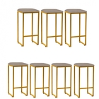 Kit 07 Banqueta Alta Lua Industrial Cozinha Bar Balcão Bistrô