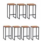 Kit 07 Banqueta Alta Lua Preto Madeira Maciça Peroba Rosa