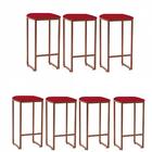 Kit 07 Banqueta Alta Lua Vermelho