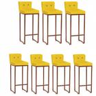 Kit 07 Banqueta Alta Lucca Amarelo