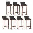 Kit 07 Banqueta Alta Lucca Cinza