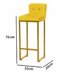 Kit 07 Banqueta Alta Lucca Dourado Amarelo