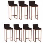 Kit 07 Banqueta Alta Lucca Marrom