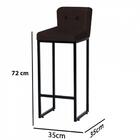 Kit 07 Banqueta Alta Lucca Preto Botão Marrom