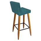 Kit 07 Banqueta Alta Lucy Castanho Azul Turquesa