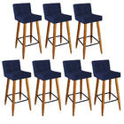 Kit 07 Banqueta Alta Lucy Com Encosto Cozinha Bar Balcão Bist