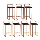 Kit 07 Banqueta Alta Luffi Com Encosto Bronze Preto
