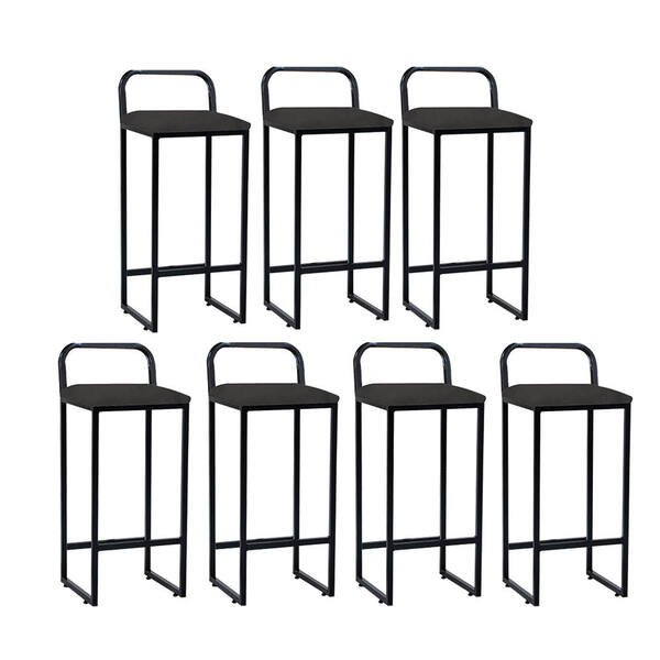 Kit 07 Banqueta Alta Luffi Com Encosto Cozinha Bar Balcão Bis