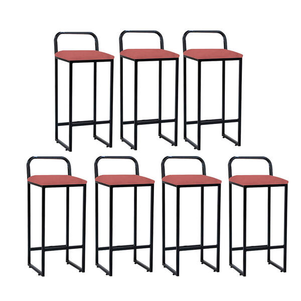 Kit 07 Banqueta Alta Luffi Com Encosto Cozinha Bar Balcão Bis