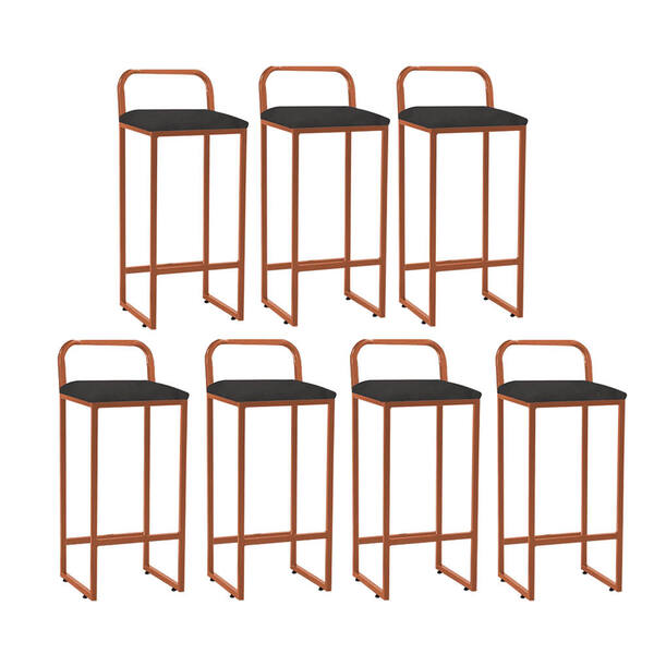 Kit 07 Banqueta Alta Luffi Com Encosto Cozinha Bar Balcão Bis