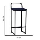 Kit 07 Banqueta Alta Luffi Com Encosto Preto Azul Marinho