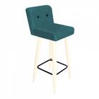 Kit 07 Banqueta Alta Preto Suede Azul Turquesa