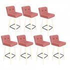 Kit 07 Banqueta Alta Preto Suede Rose Gold