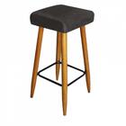 Kit 07 Banqueta Alta Quadrado Luma Castanho Cinza