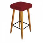 Kit 07 Banqueta Alta Quadrado Luma Castanho Vermelho