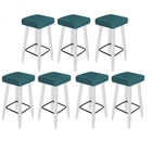 Kit 07 Banqueta Alta Quadrado Luma Para Cozinha Bar Balcão Bi