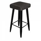 Kit 07 Banqueta Alta Quadrado Luma Preto Cinza