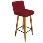 Kit 07 Banqueta Alta Suede Vermelho