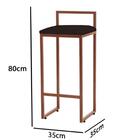 Kit 07 Banqueta Lina Ferro Bronze Suede Marrom