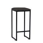 Kit 07 Banqueta Lua Ferro Preto Suede Cinza